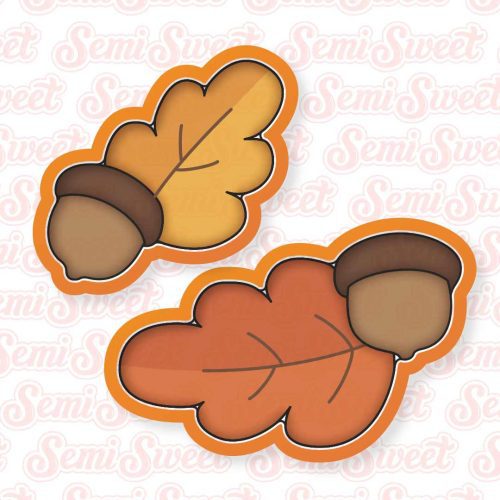 2 pc acorn fall leaves platter cutters