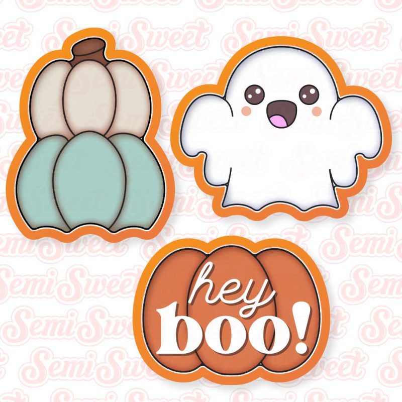 3 pc ghost pumpkin set cutters