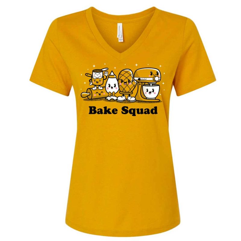 Bake Squad BC 6405 Womens Vneck Mustard 490f4beb cf28 4bc0 b1cd 994a19a2f593