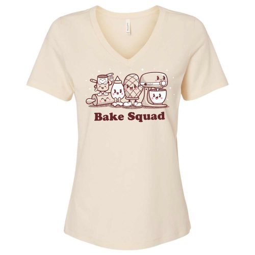 Bake Squad BC 6405 Womens Vneck Natural 279f10e1 b6d1 4d8e bfd6 53233654a8ba