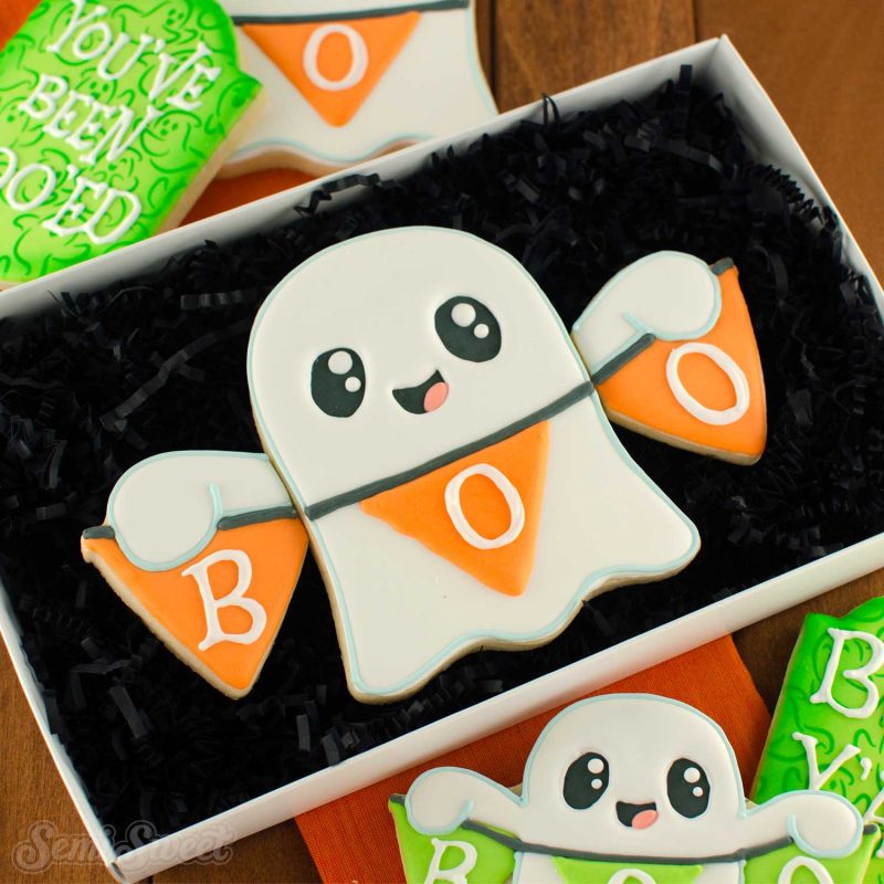 Banner ghost cookie set square