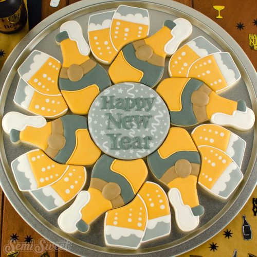 Champagne cookie platter square