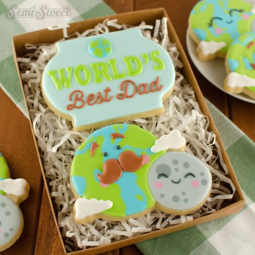 Earth and Moon fathers day cookies