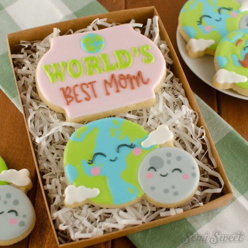 Earth and Moon mothers day cookies