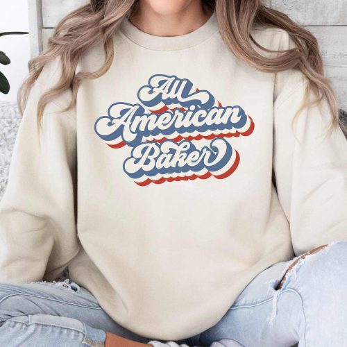 Retro All American Baker Gildan18000 Sand