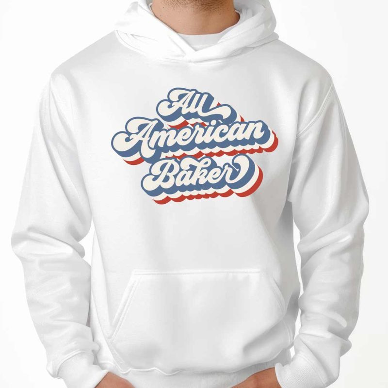 Retro All American Baker Gildan18500 White f324fbda 2a45 4faa a738 f88ce5782cd0