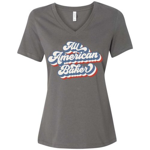 Retro All American Baker VNeck Asphalt