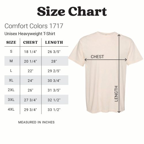 Size Chart CC 1717 Unisex shop