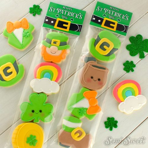 St Patricks mini cookies topper