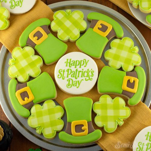 St patricks day cookie platter square