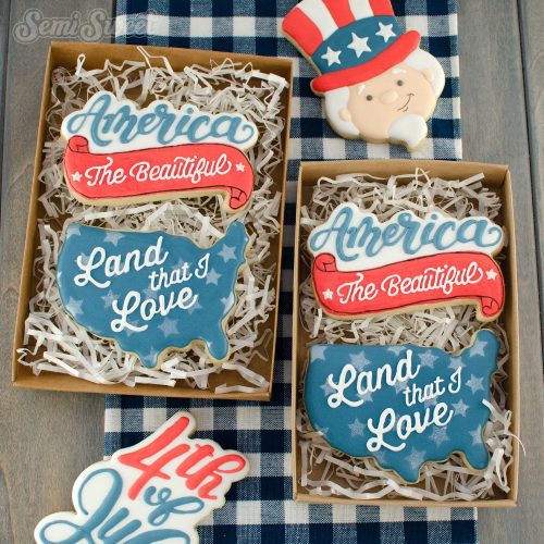 america banner cookies box