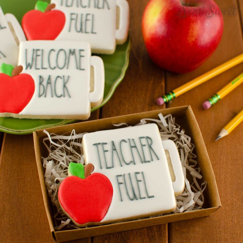 apple teacher mug cookie