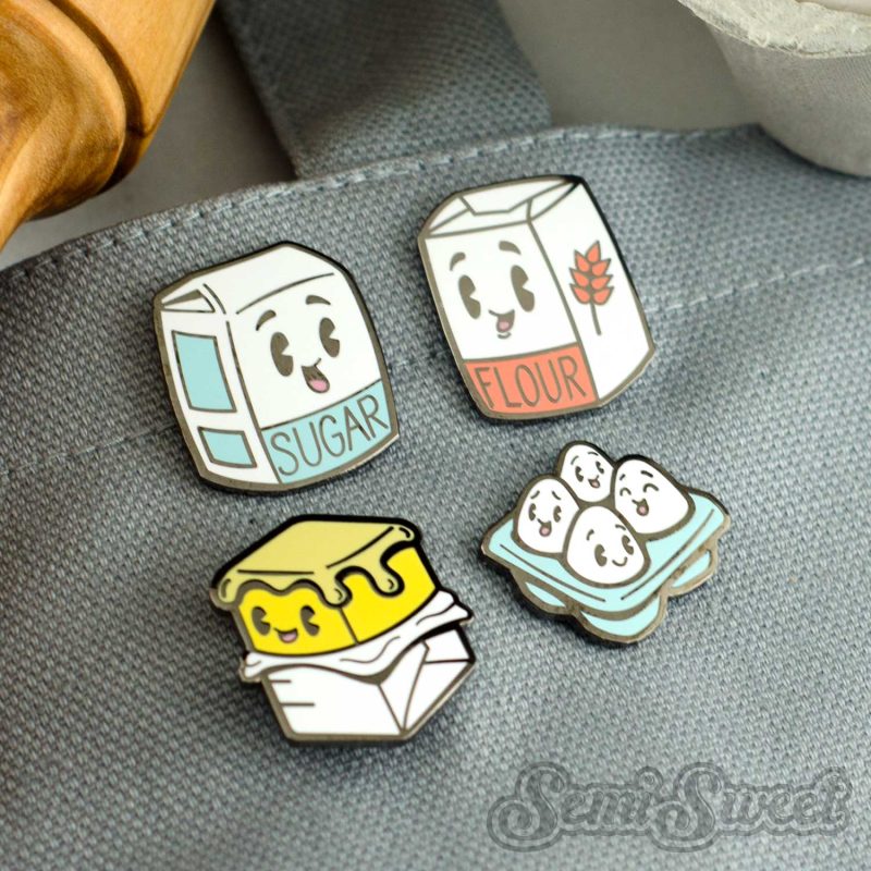 baking buddies lapel pins square