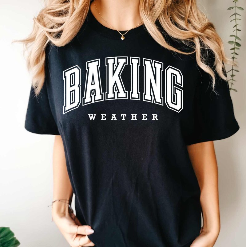 baking weather shirt black white