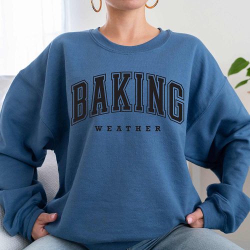 baking weather sweatshirt indigo blue black