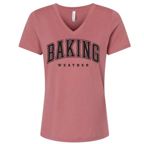 baking weather vneck mauve black