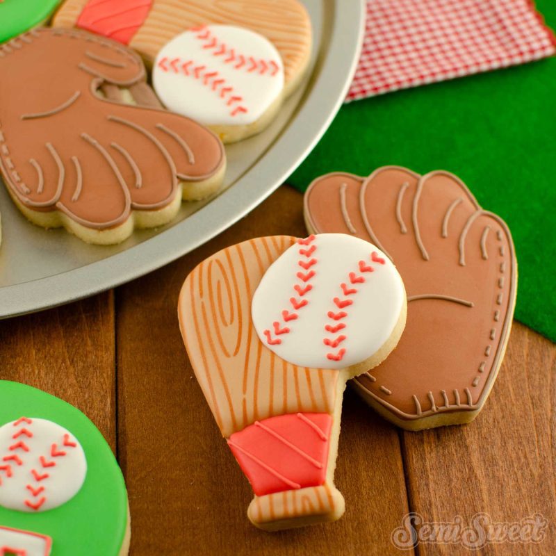 baseball cookie platter closeup