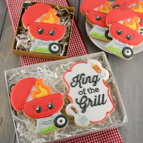 bbq grill cookies square