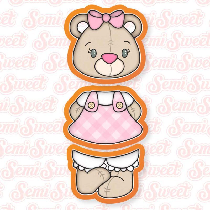 bear girl stackable 3pc cutters