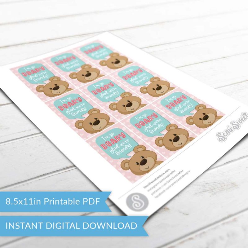 beary glad tags sheet