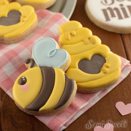 bee mine cookie platter square pieces