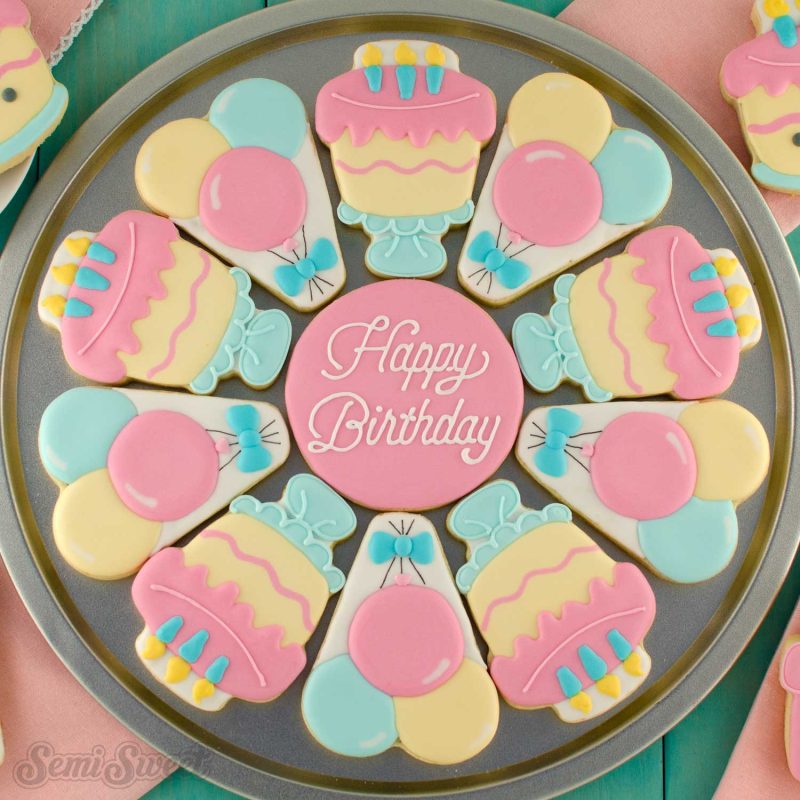 birthday cookie platter square