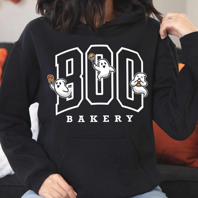 boo bakery ghosts gildan 18500 black