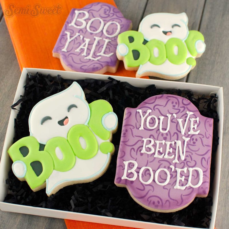 boo ghost cookie purple