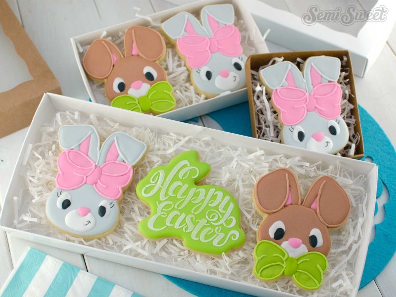 bow tie bunny cookies