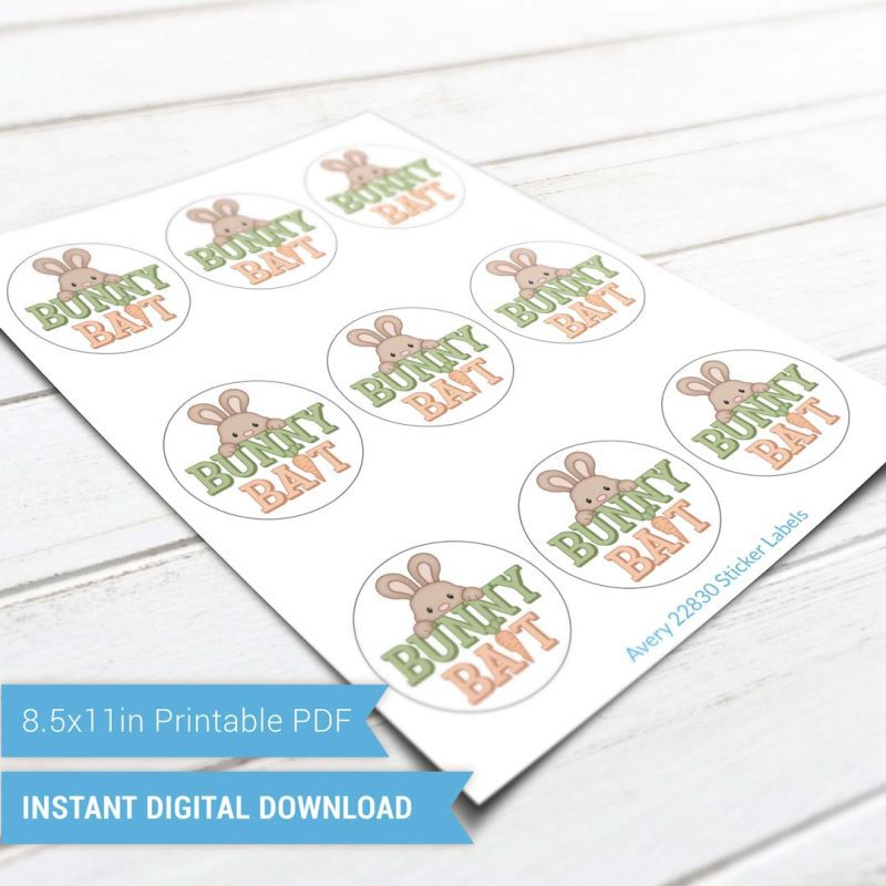 bunny bait sticker Sheet angled square