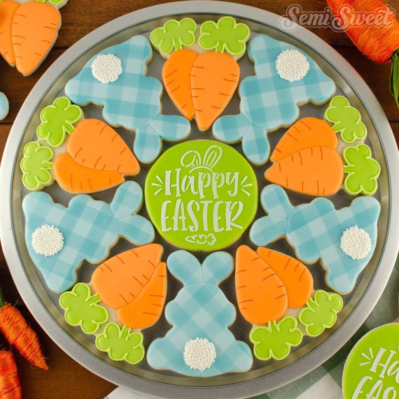 bunny carrot cookie platter square