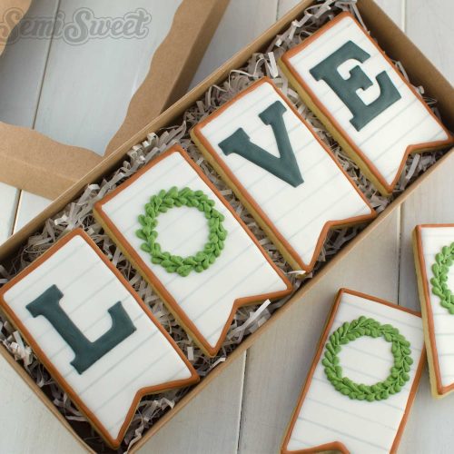 bunting flag farmhouse shiplap cookies