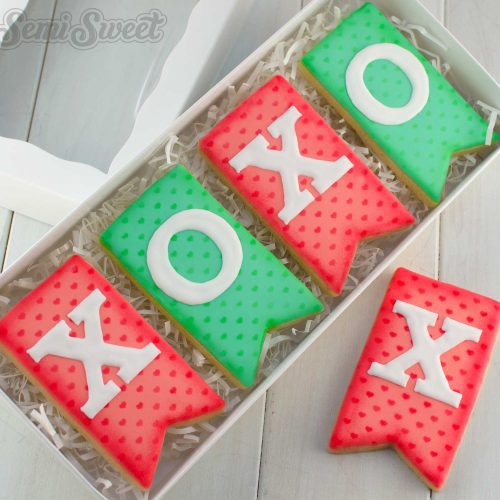 bunting flag hearts cookies