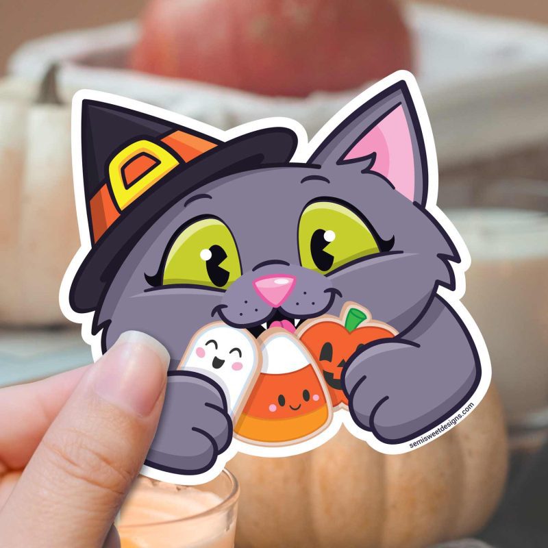 cat witch sticker