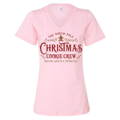 christmas cookie crew vneck pink