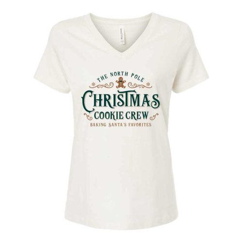 christmas cookie crew vneck white green