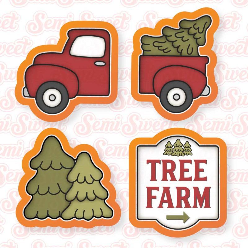 christmas farm truck set