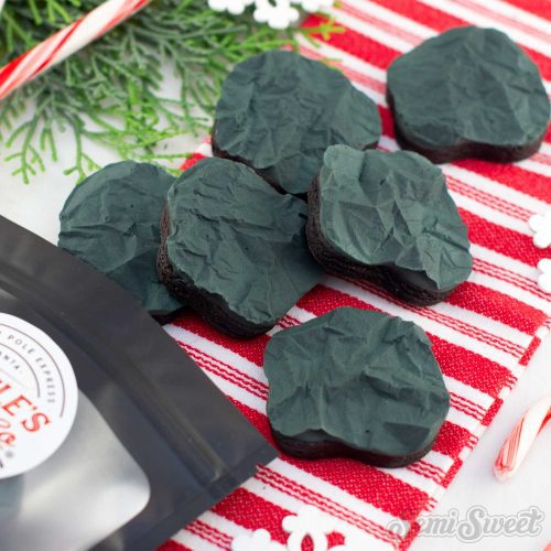 christmas coal cookies square