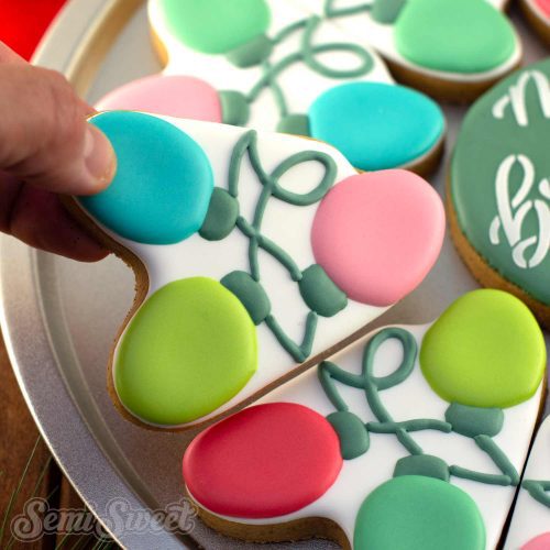 christmas string lights platter closeup shop