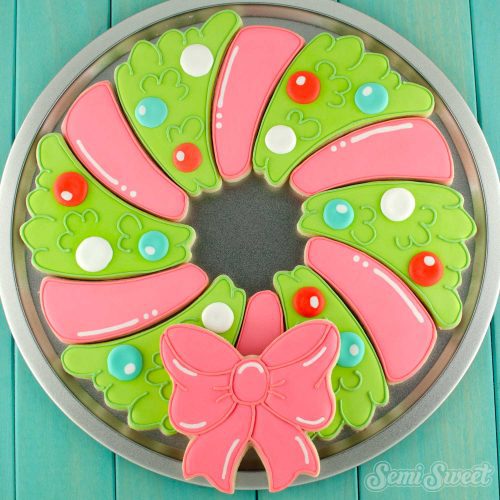 christmas wreath cookie platter square