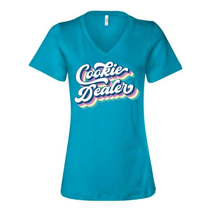 cookie dealer turquoise v-neck shirt