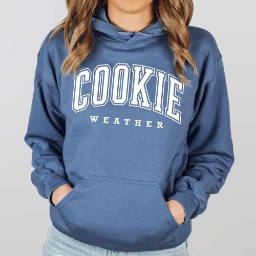 cookie weather hoodie indigo blue white