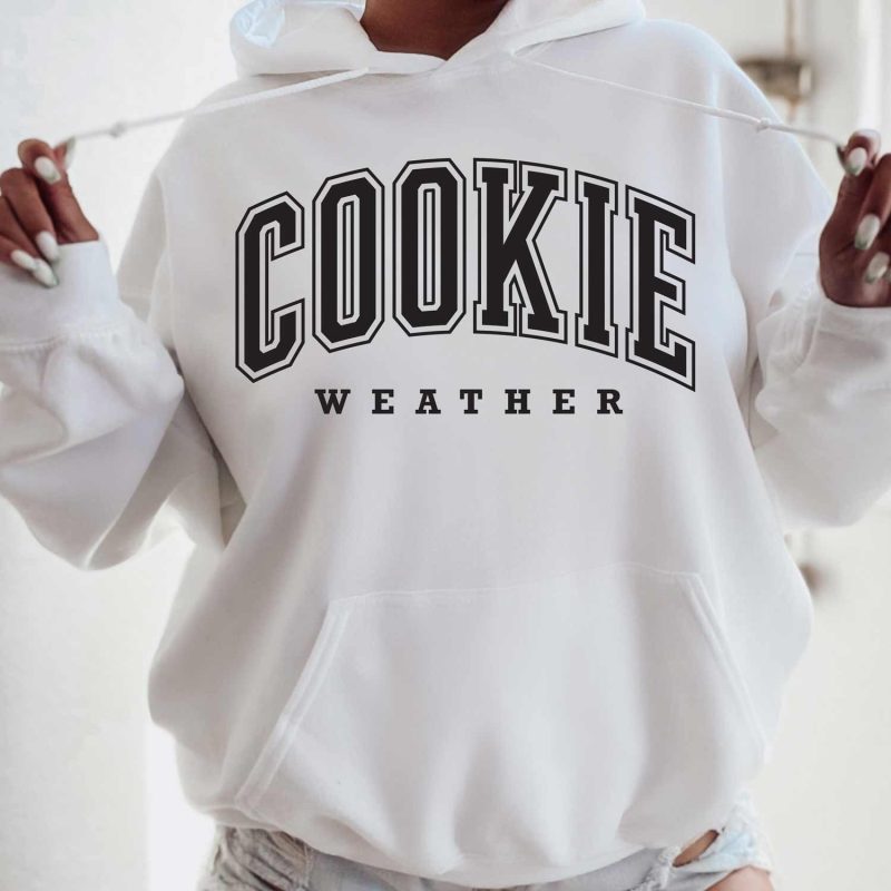 cookie weather hoodie white black