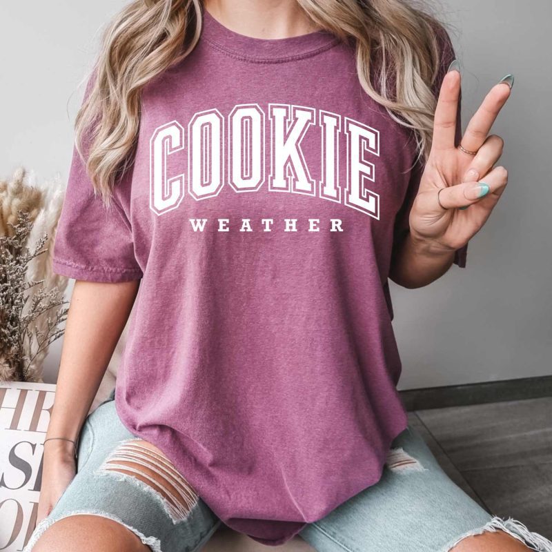 cookie weather shirt berry white