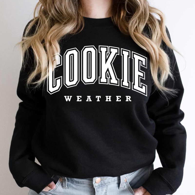 cookie weather sweatshirt black white