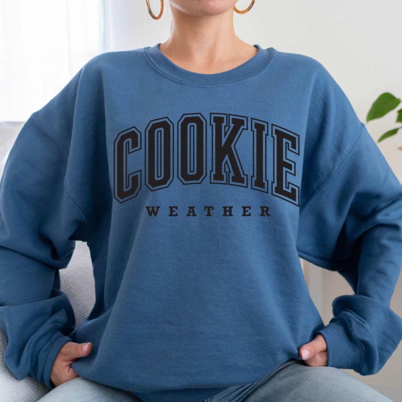 cookie weather sweatshirt indigo blue black