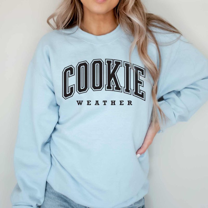 cookie weather sweatshirt light blue black