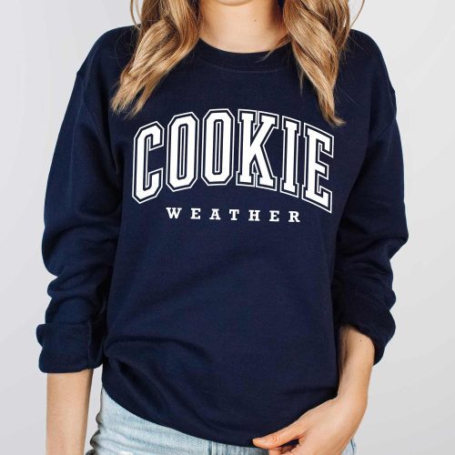 cookie weather sweatshirt navy white