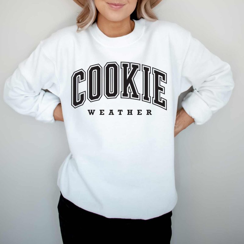 cookie weather sweatshirt white black