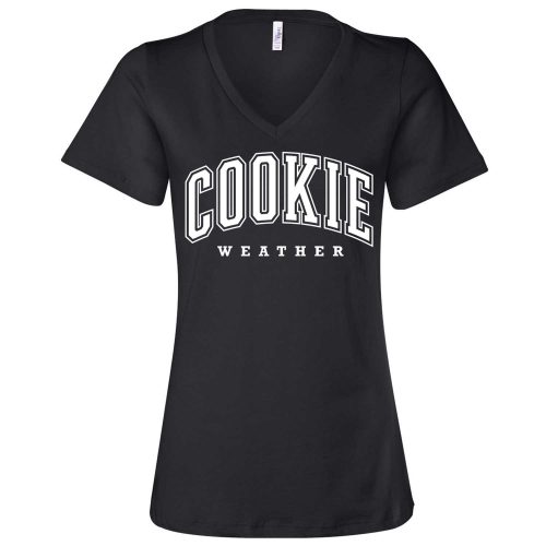 cookie weather vneck black white